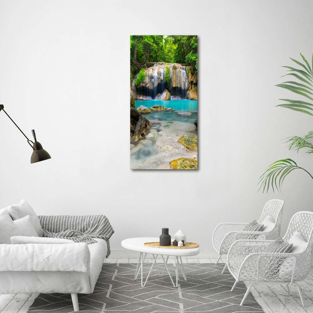 Tableau sur verre Cascade dans la jungle