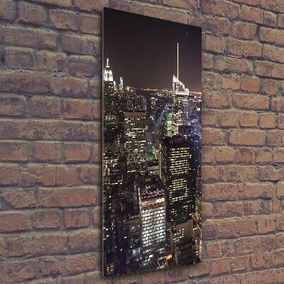 Tableau imprimé sur verre New York de nuit