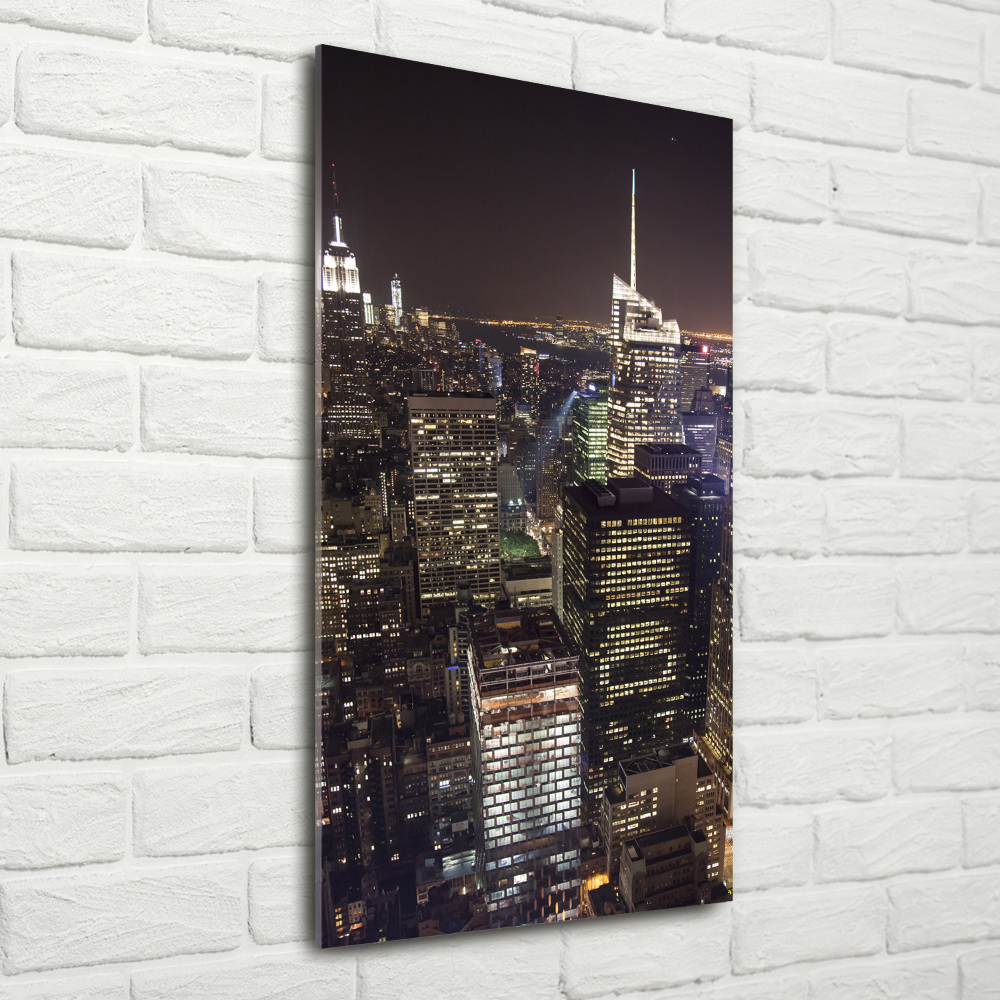 Tableau imprimé sur verre New York de nuit