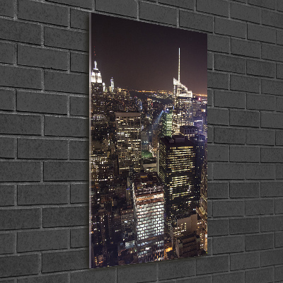 Tableau imprimé sur verre New York de nuit