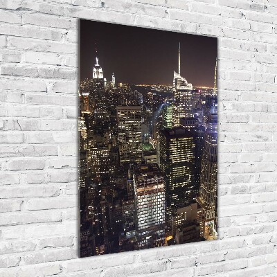 Tableau imprimé sur verre New York de nuit