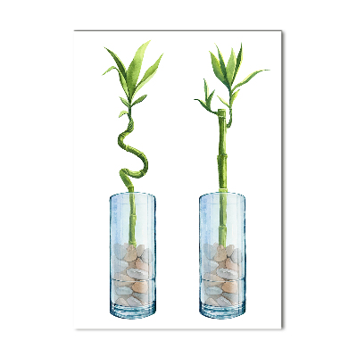 Tableau photo sur verre Bambou en pot