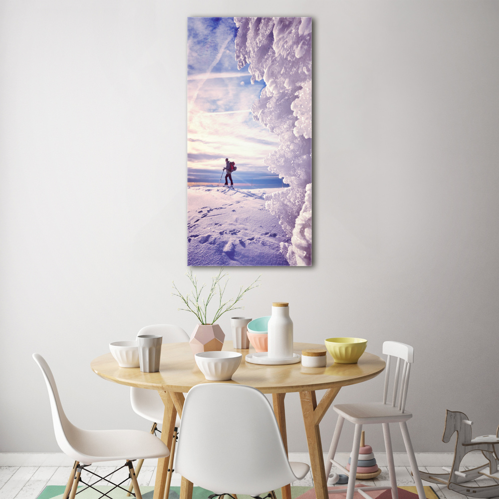 Tableau en verre Skieur