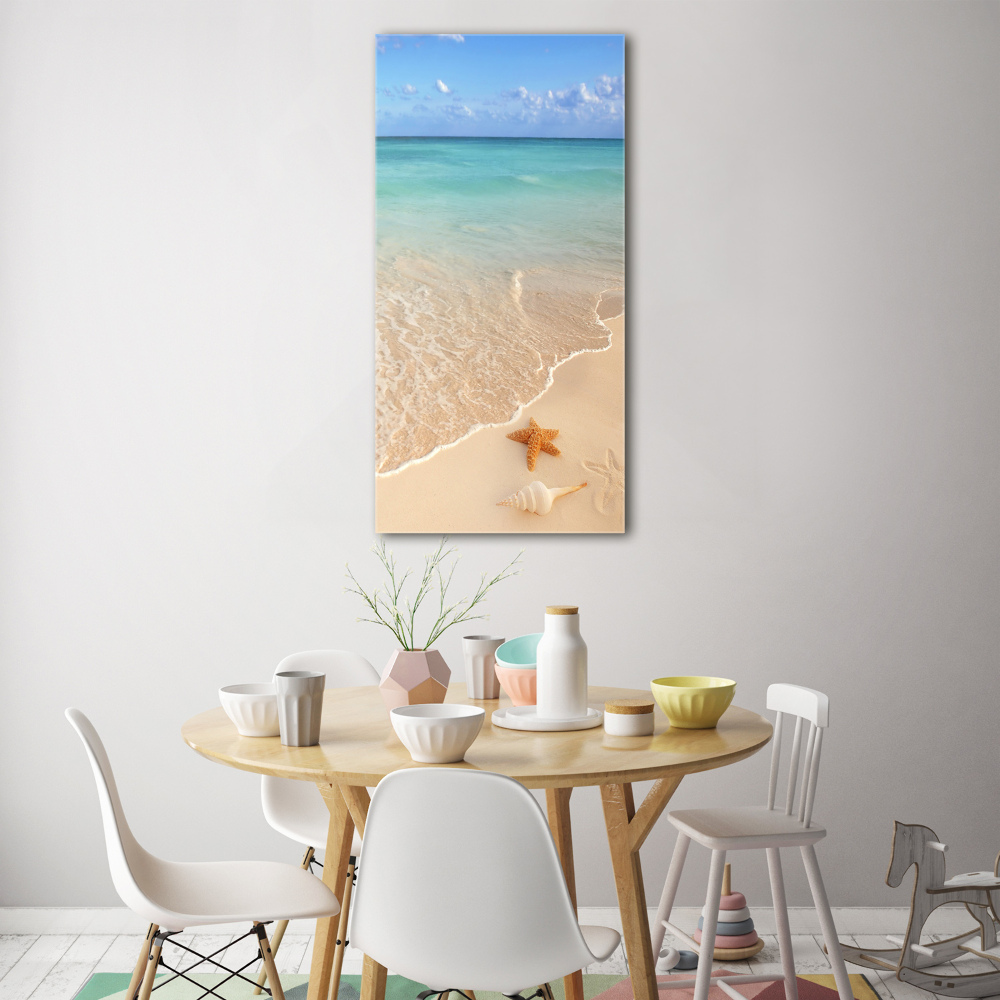 Tableau verre imprimé Étoile de mer sur la plage