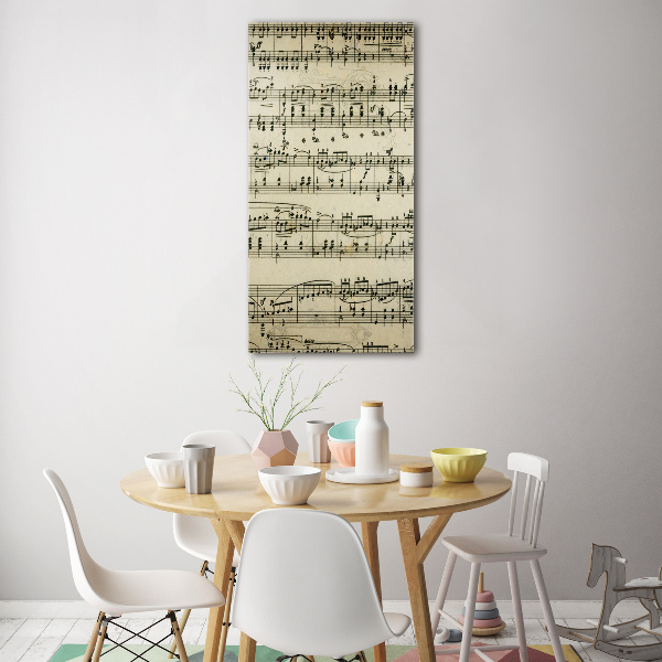 Tableau verre imprimé Notes sur une portée