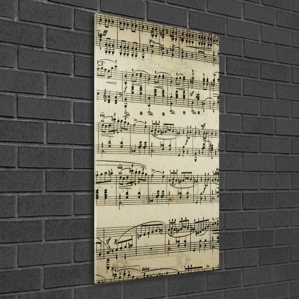 Tableau verre imprimé Notes sur une portée