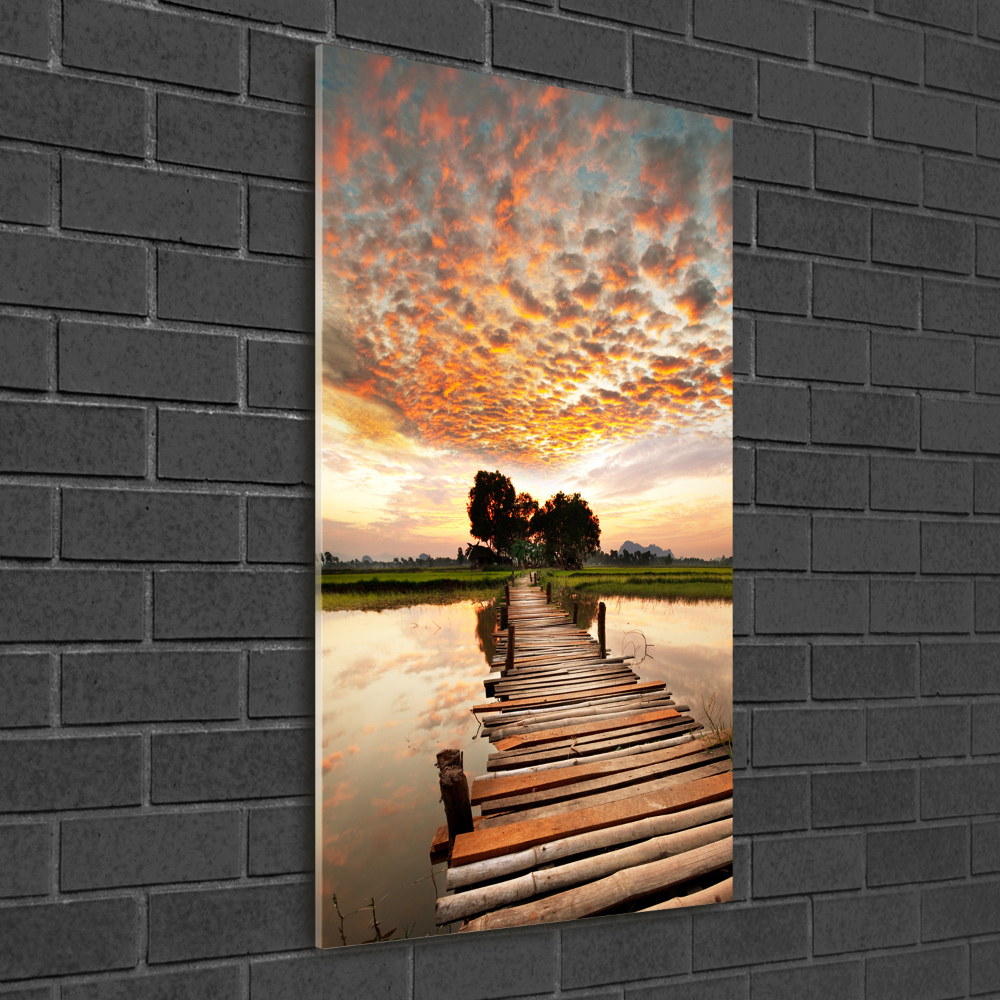 Tableau sur verre Pont en bois