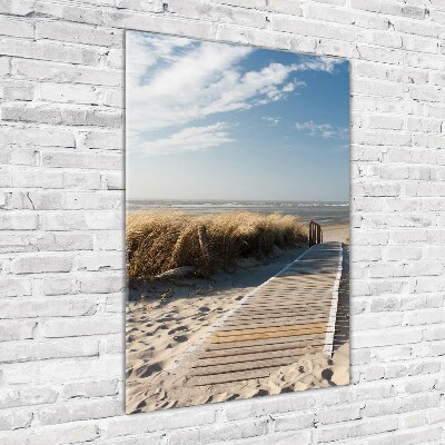 Tableau photo sur verre Chemin vers les plages