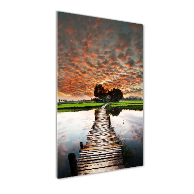 Tableau photo sur verre Pont en bois