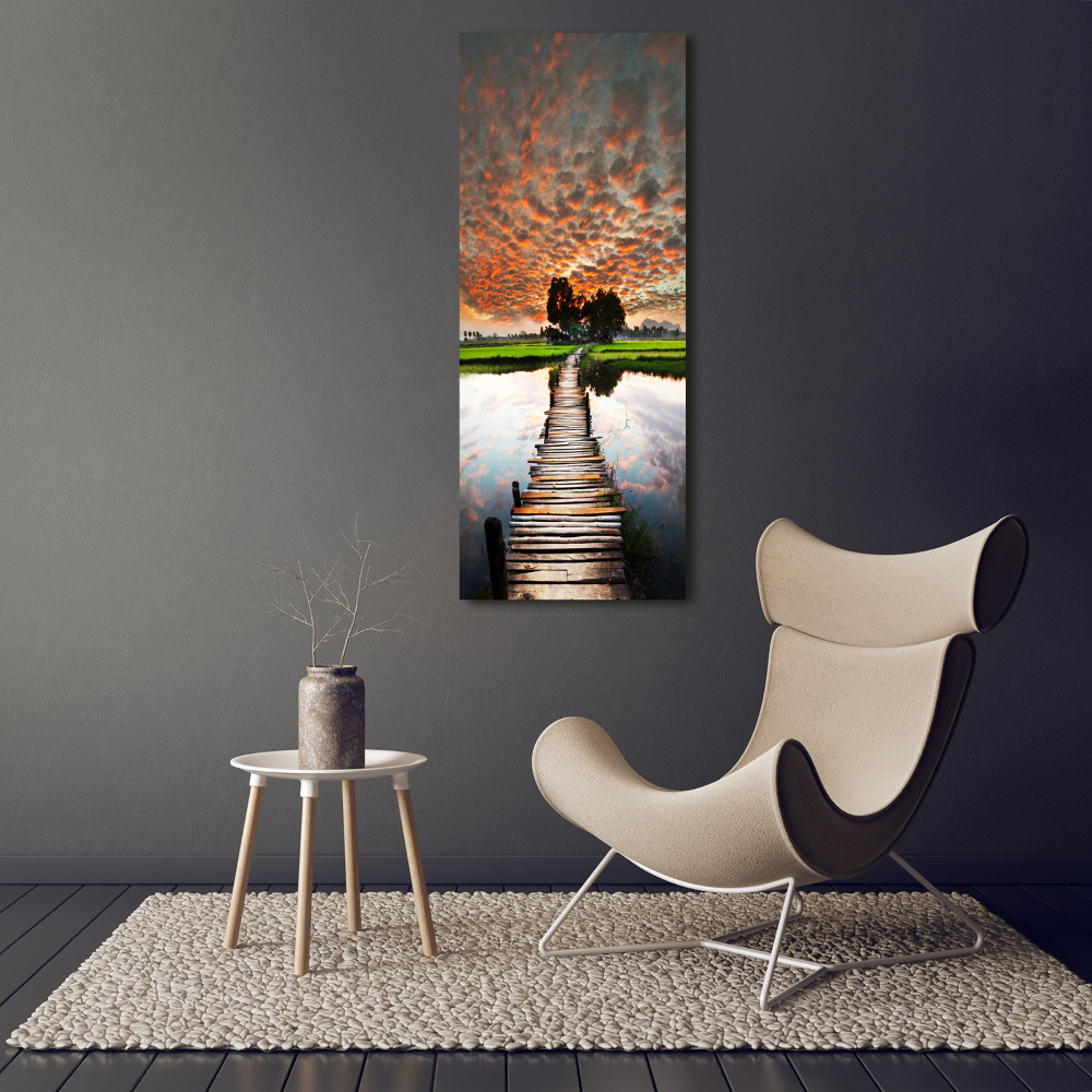 Tableau photo sur verre Pont en bois