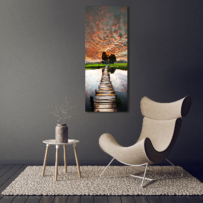 Tableau photo sur verre Pont en bois