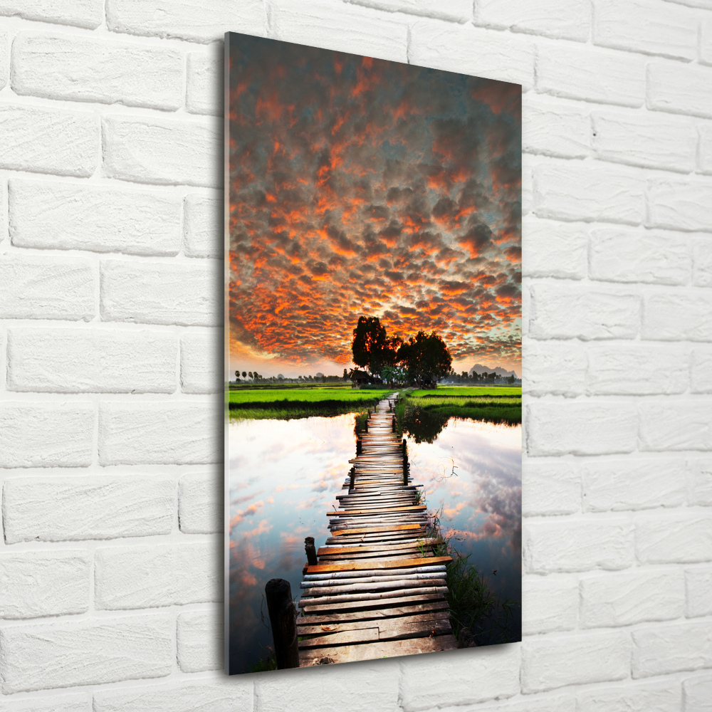 Tableau photo sur verre Pont en bois