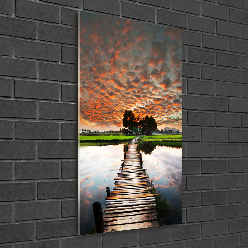 Tableau photo sur verre Pont en bois