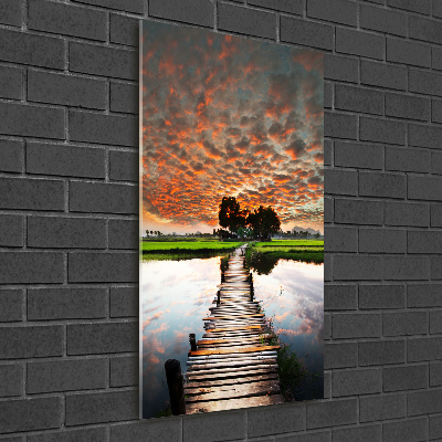 Tableau photo sur verre Pont en bois