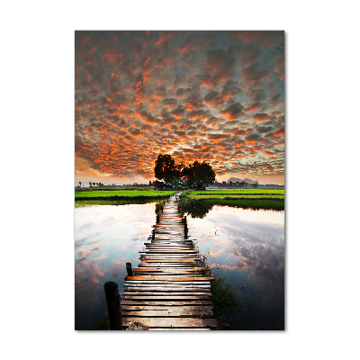 Tableau photo sur verre Pont en bois