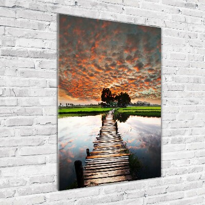 Tableau photo sur verre Pont en bois