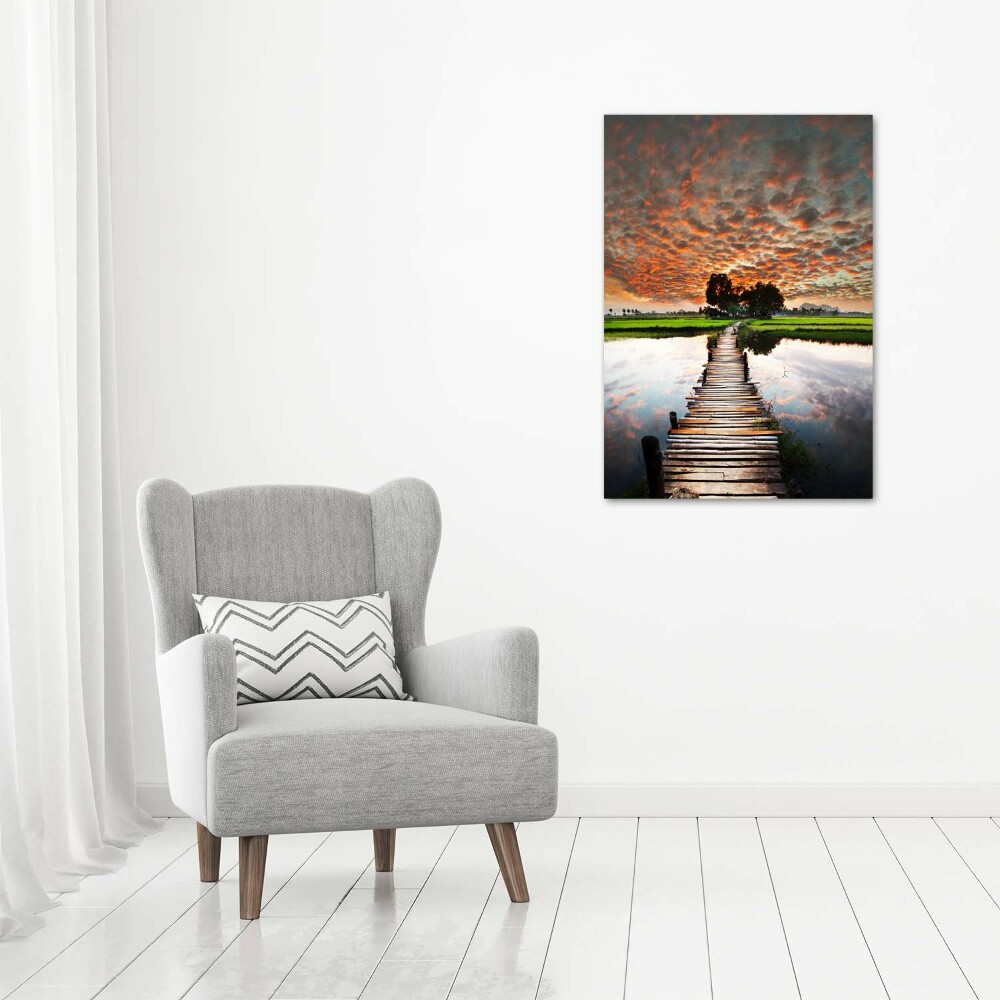 Tableau photo sur verre Pont en bois