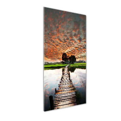 Tableau photo sur verre Pont en bois