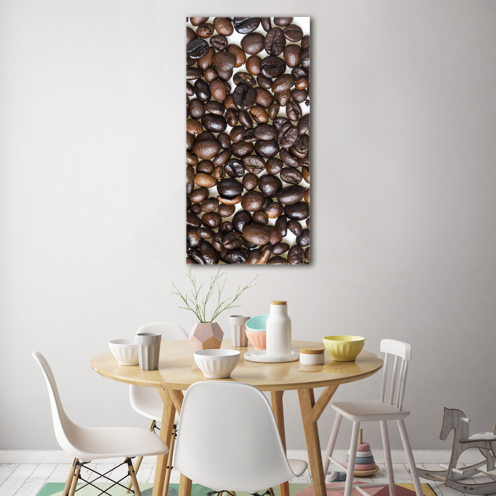 Tableau photo sur verre Grains de café noir