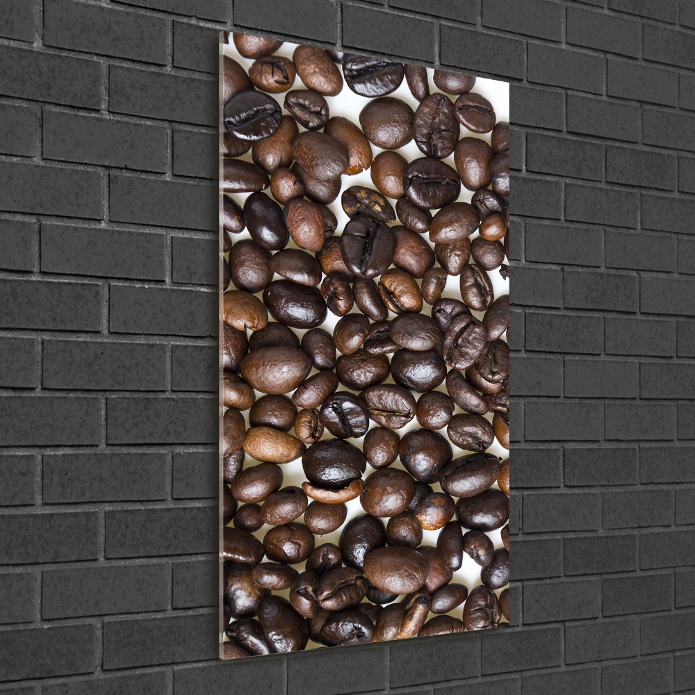 Tableau photo sur verre Grains de café noir