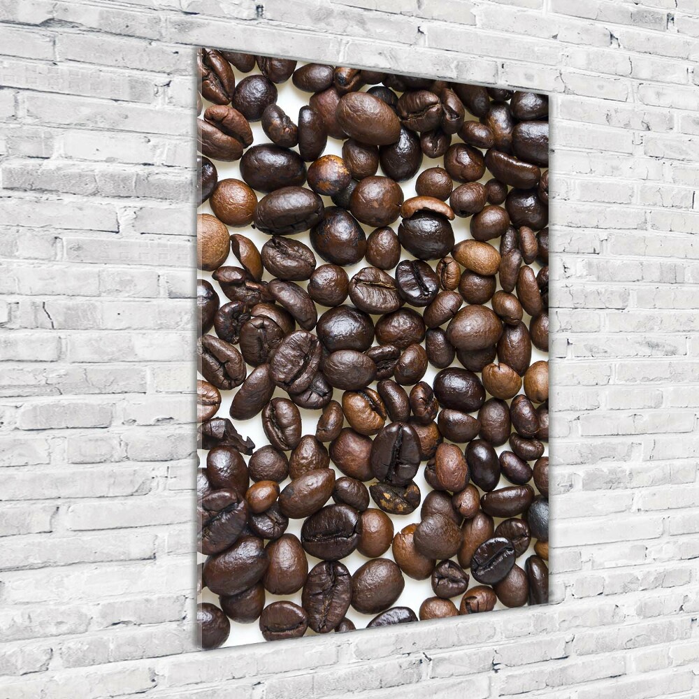 Tableau photo sur verre Grains de café noir