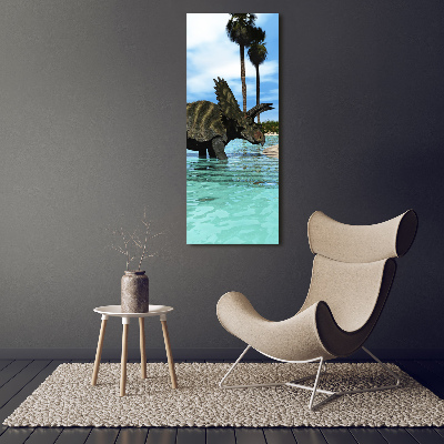 Tableau en verre Dinosaures sur la plage