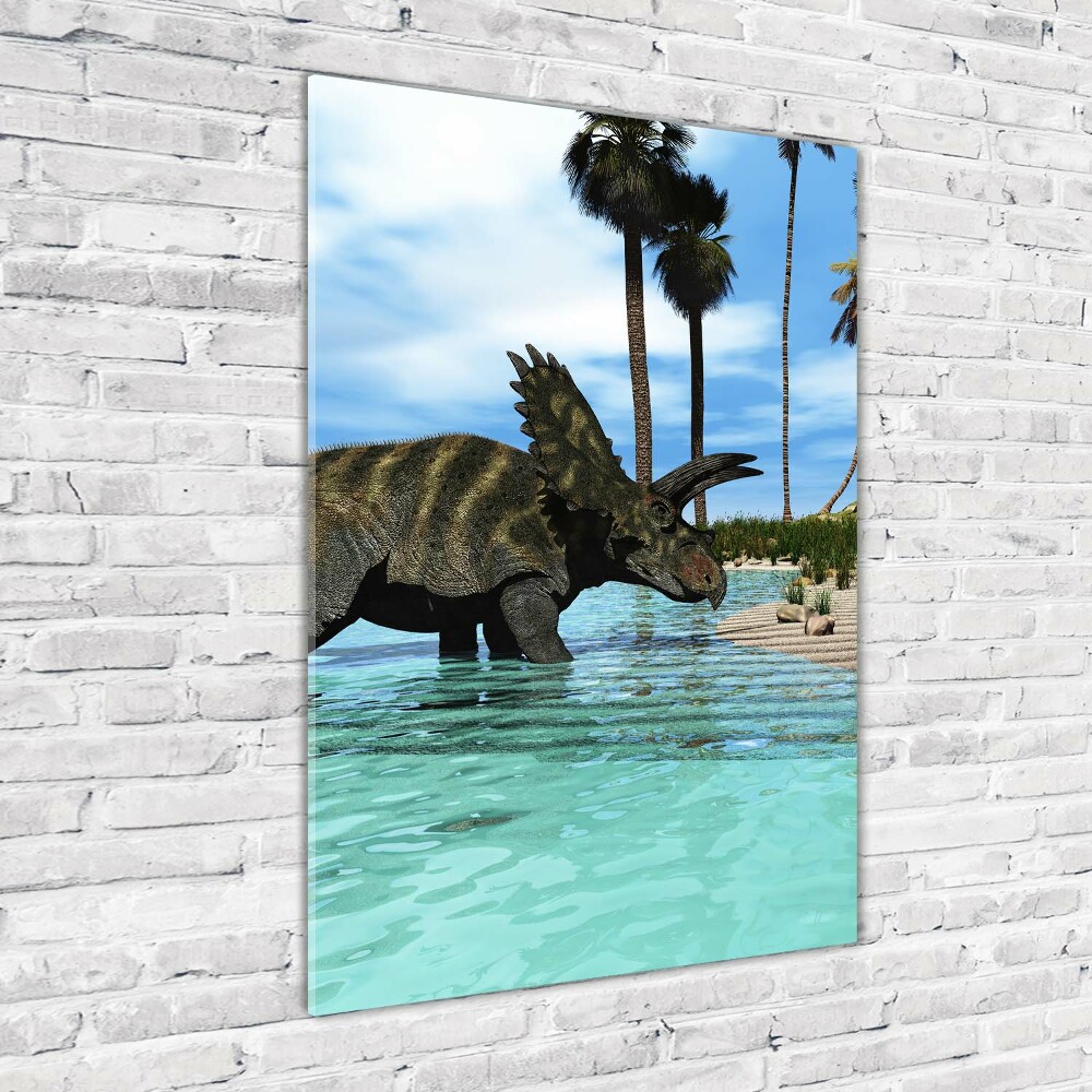 Tableau en verre Dinosaures sur la plage