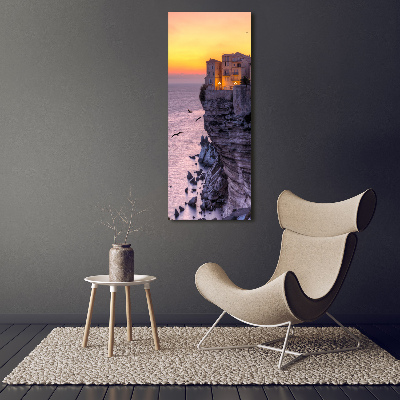 Tableau photo sur verre Maisons sur la falaise