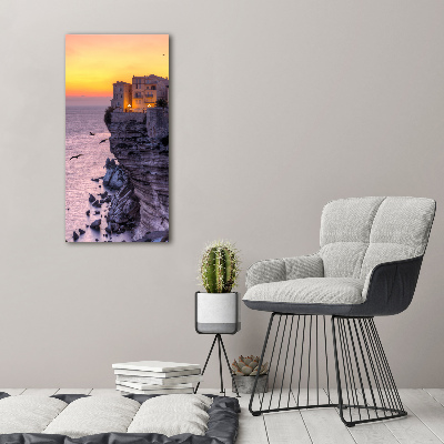 Tableau photo sur verre Maisons sur la falaise