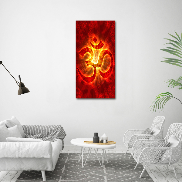 Tableau verre imprimé Panneau om en feu