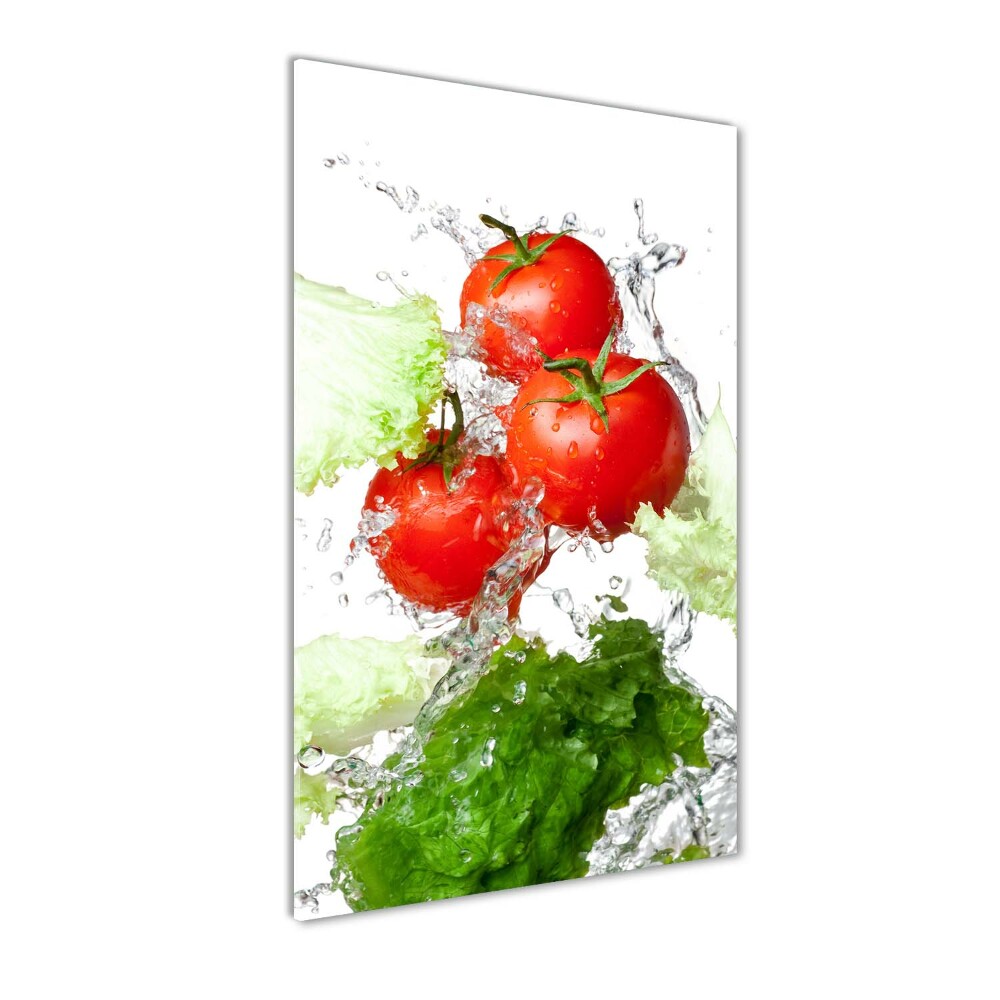 Tableau photo sur verre Tomates et laitue