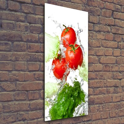 Tableau photo sur verre Tomates et laitue