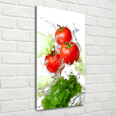 Tableau photo sur verre Tomates et laitue