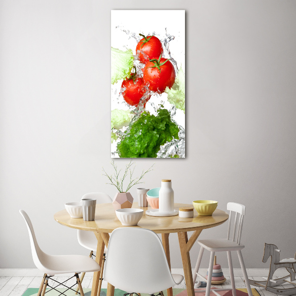 Tableau photo sur verre Tomates et laitue