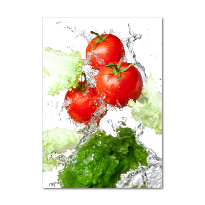 Tableau photo sur verre Tomates et laitue