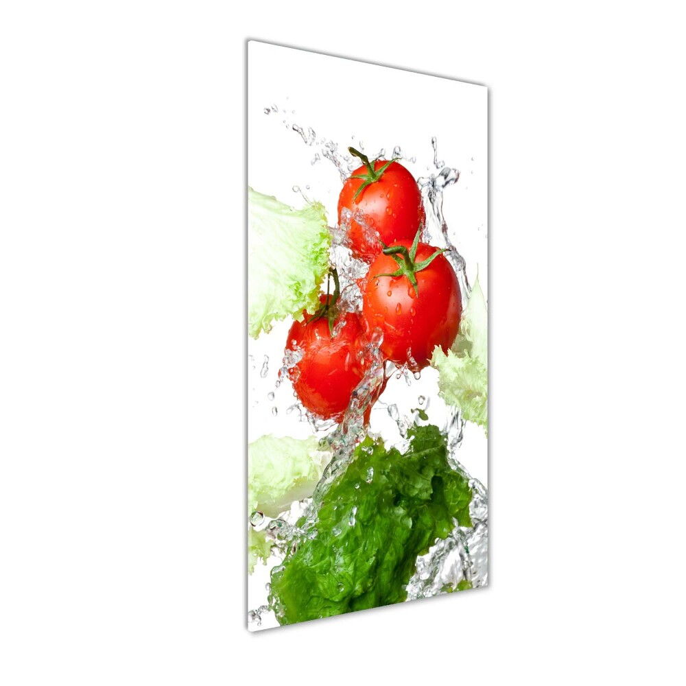 Tableau photo sur verre Tomates et laitue