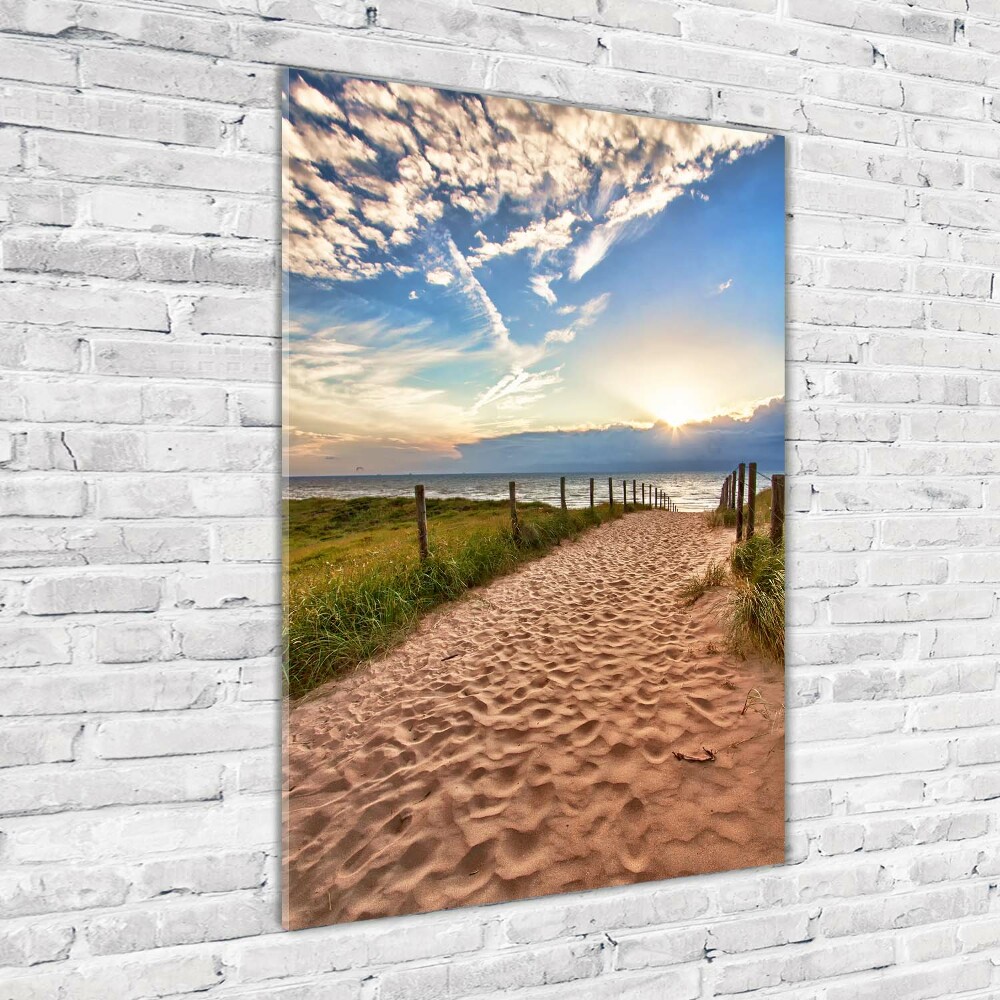 Tableau photo sur verre Chemin vers la plage