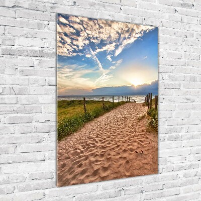 Tableau photo sur verre Chemin vers la plage