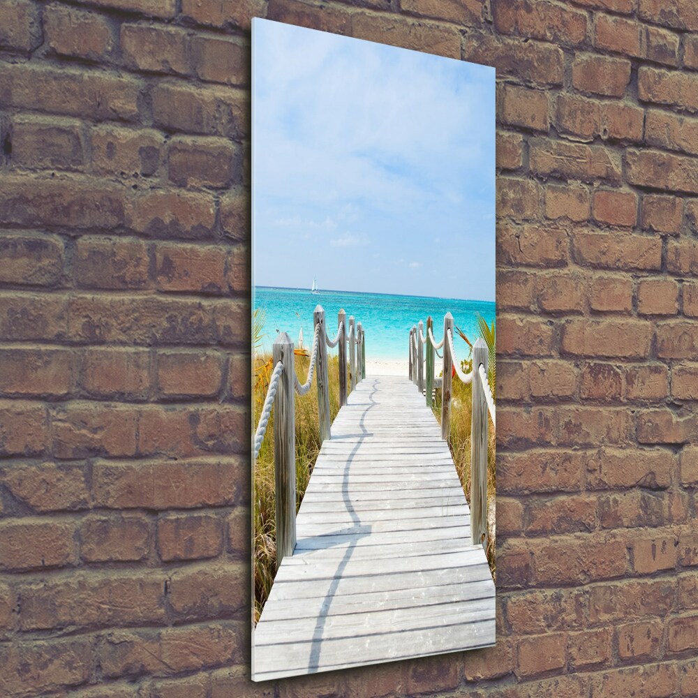 Tableau sur verre Chemin vers la plage