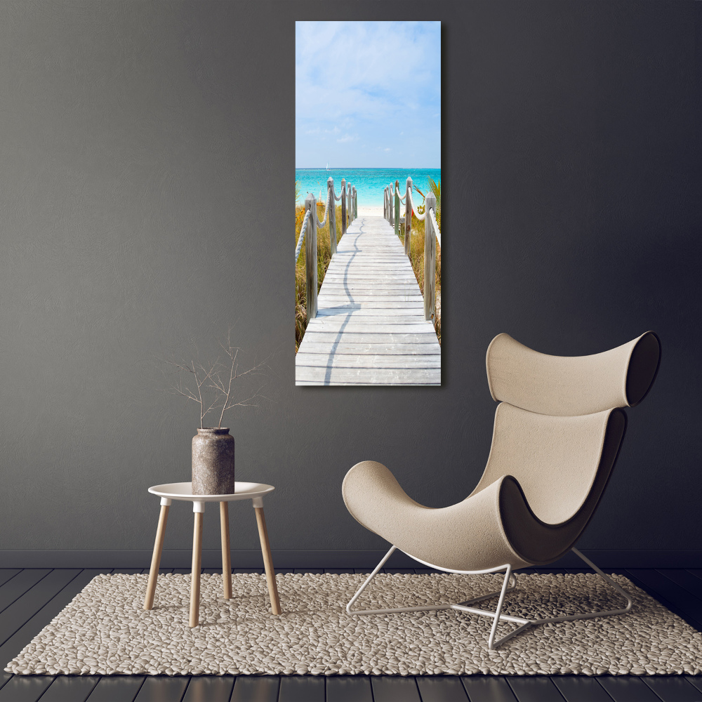 Tableau sur verre Chemin vers la plage