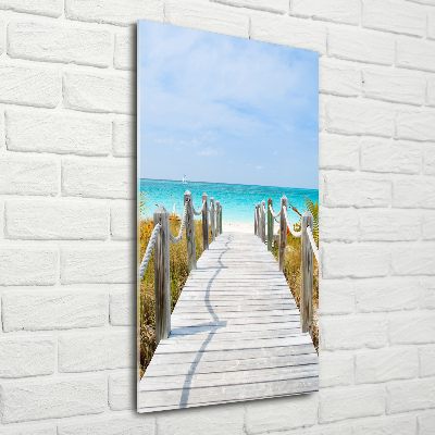 Tableau sur verre Chemin vers la plage