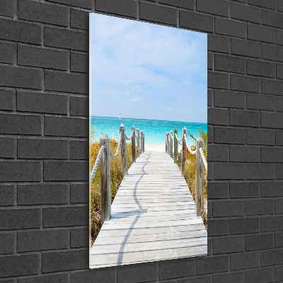 Tableau sur verre Chemin vers la plage