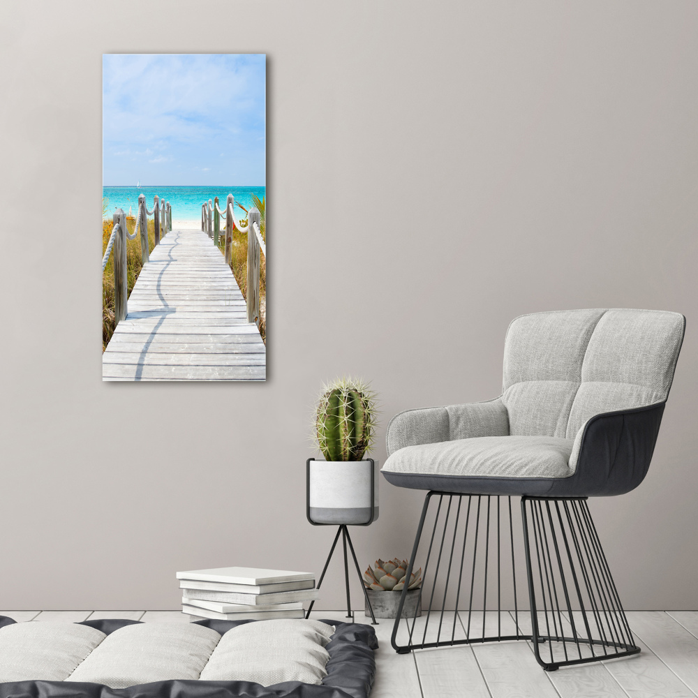 Tableau sur verre Chemin vers la plage