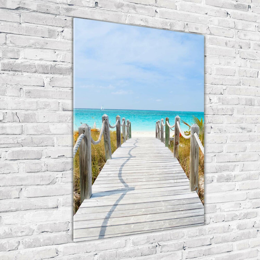 Tableau sur verre Chemin vers la plage