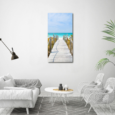 Tableau sur verre Chemin vers la plage