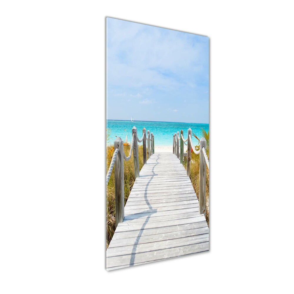 Tableau sur verre Chemin vers la plage