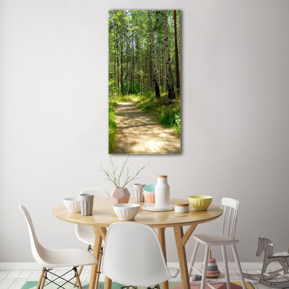 Tableau verre imprimé Forêt de bouleaux