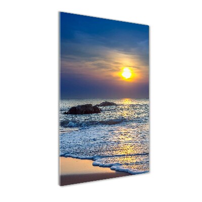 Tableau imprimé sur verre Plage au coucher du soleil