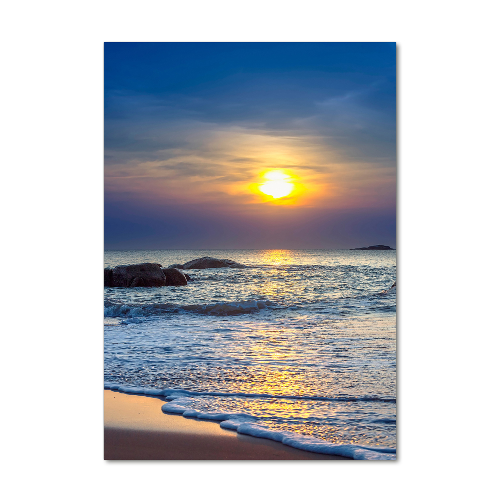 Tableau imprimé sur verre Plage au coucher du soleil