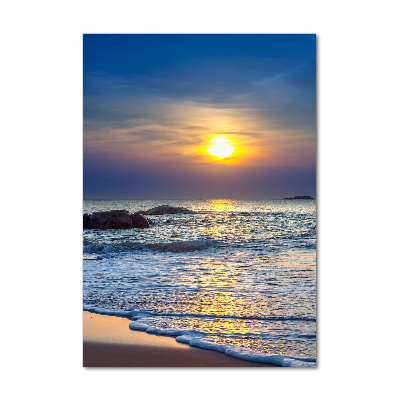 Tableau imprimé sur verre Plage au coucher du soleil